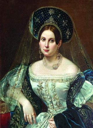 Portrait of a Lady in a Russian Costume