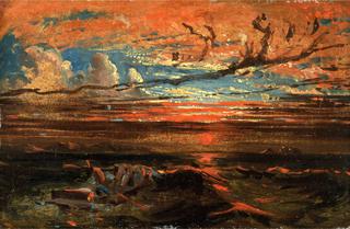 Sunset at Sea after a Storm (study)