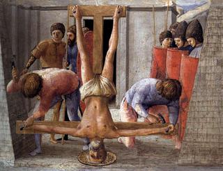 The Crucifixion of Saint Peter (predella from the Pisa Altarpiece)