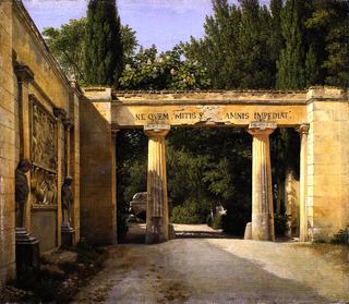 View of the Garden of the Villa Borghese in Rome