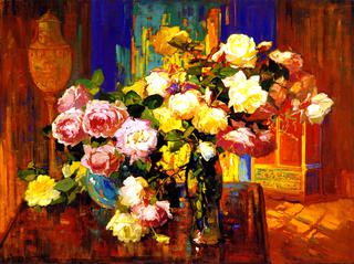 Roses in a aTall Glass