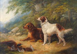Two Sporting Dogs in a Landscape