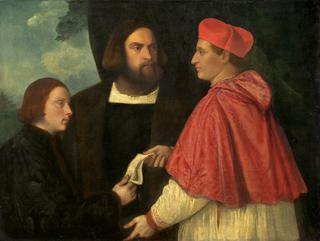 Girolamo and Cardinal Marco Corner Investing Marco, Abbot of Carrara with His Benefice