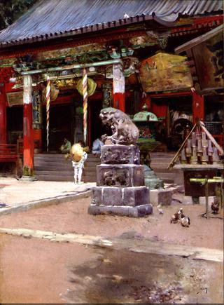 The Temple Court of Fudo Sama at Meguro, Tokyo