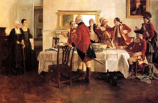 Red Coat Soldiers Toasting the Ladies of the House