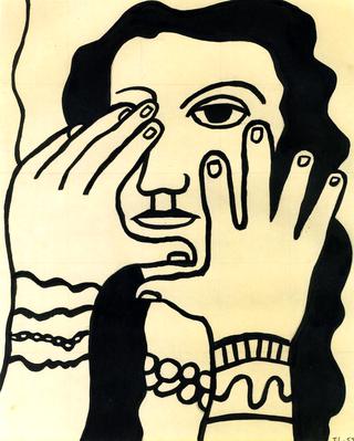 Woman with Hands in front of Her Face