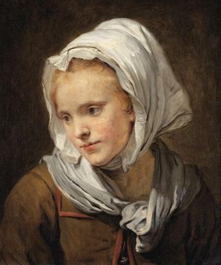 Portrait de jeune femme au fichu blanc