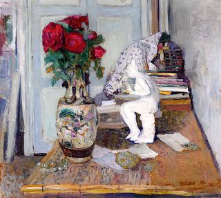 Statuette by Mailliol and Red Roses II