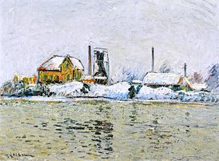 Factory by the Oise, the Effect of Snow