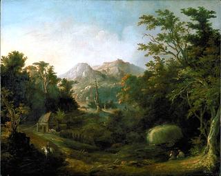 Landscape with Farm and Mountains