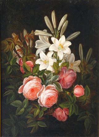 Still life with roses and lilies