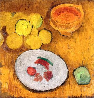 Still Life with Fruit, Bowl and Plates