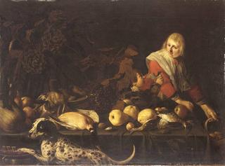 Still Life with a Woman, a Boy, and a Dog