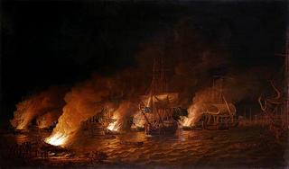 French Fire-Ships Attacking the English Fleet off Quebec, 28 June 1759