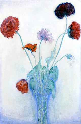 Floral Still Life with Poppies and Chrysanthemums