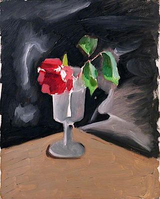 静物：玻璃杯里的玫瑰