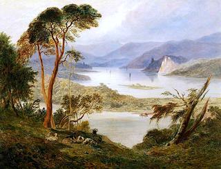 Landscape with Lake, Oberwesel with Schonburg Castle, on the Rhine