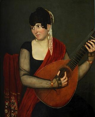 Portrait of a young Lady playing a Lute