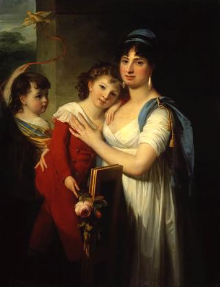 Portrait of Anna Muravyova-Apostol with Her Son and Daughter