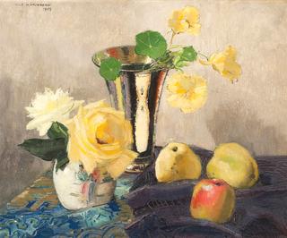 Still-life with Roses and Apples