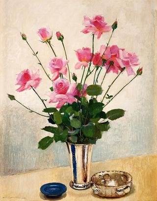 Still-life with Roses in a Silver Beaker