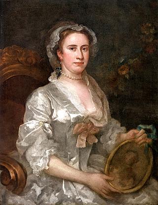 Jane Thornhill, Mrs. William Hogarth, Holding a Portrait