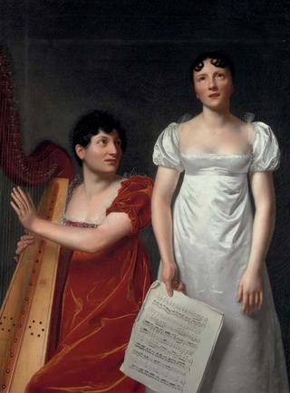 Portrait of a harpist and singer