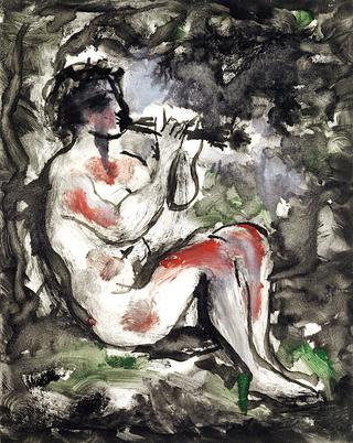 Young Flautist in a Grove
