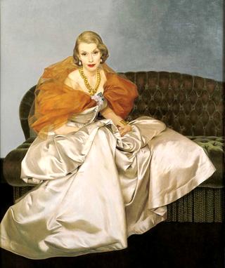Mrs. Millicent H. Rogers in a gown by Charles James