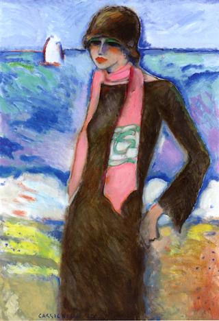 Woman in a Pink Scarf