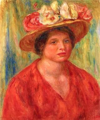 Young Woman in a Hat with Flowers