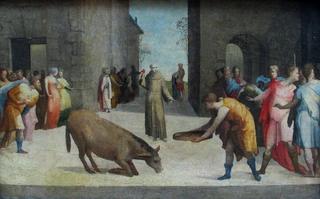 Saint Anthony and the Miracle of the Mule (from the predella of the Oratorio-altarpiece)