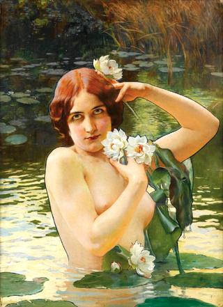 Young Girl with Water Lilies