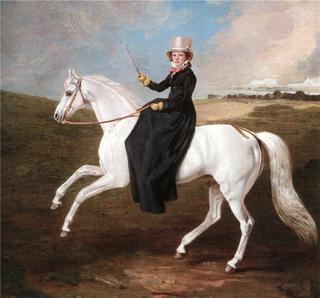 Mary Musters On a Grey Horse Riding Sidesaddle