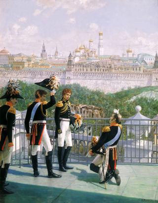 普鲁士国王弗里德里希·威廉三世和他的儿子们感谢莫斯科拯救了他们的国家