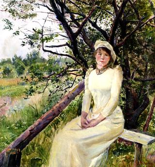 Young Woman on a Bench