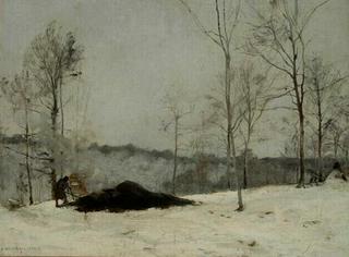 Paysage au charbonnier, l'hiver  (Winter Landscape at Charbonnier)