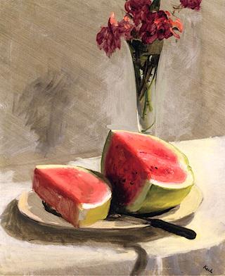 Still Life with Watermelon and Roses