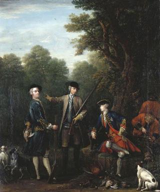 The Shooting Party: Frederick, Prince of Wales with John Spencer and Charles Douglas, 3rd Duke of Qu