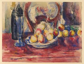 Apples, bottle and chairback