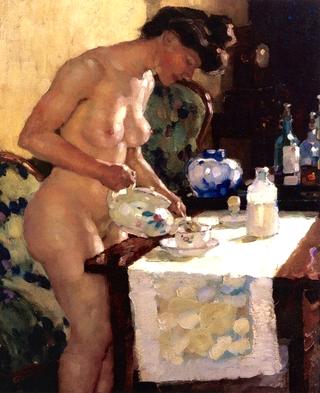 Model at the tea-table