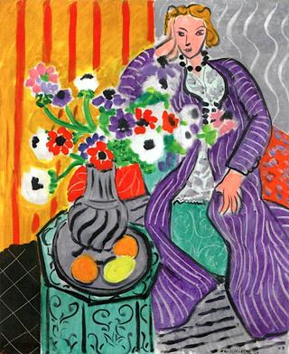 Anemones and Woman in a Purple Robe