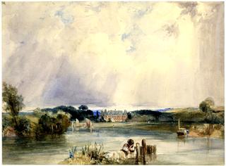 River scene - the Château of the Duchesse de Berry at Rosny