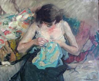 Woman Sewing