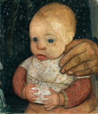 Infant with mother's hand