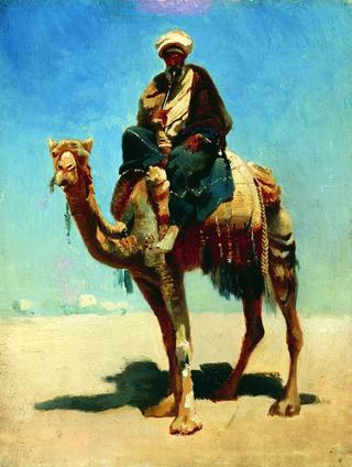 骑骆驼的阿拉伯人