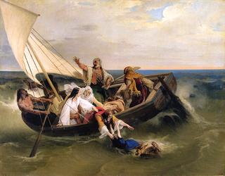 Boat with Greek Fugitives (an episode from Greek history by Mosconi)
