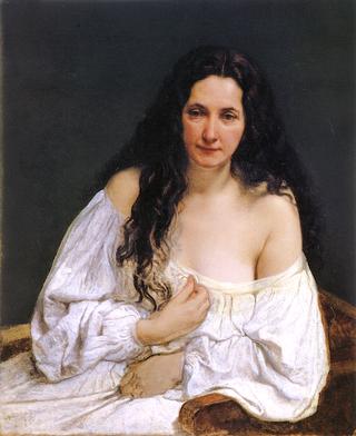 Portrait of a Woman with Her Hair Spread Out