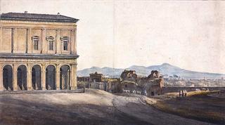 The Lateran, Scala Santa, and Porta S Giovanni from the Piazza S Giovanni