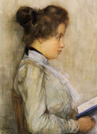 Female Torso in Profile with Book
